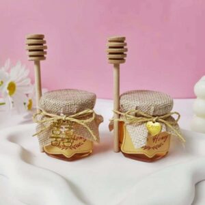 Raw Wildflower Honey with Wooden Dipper Set